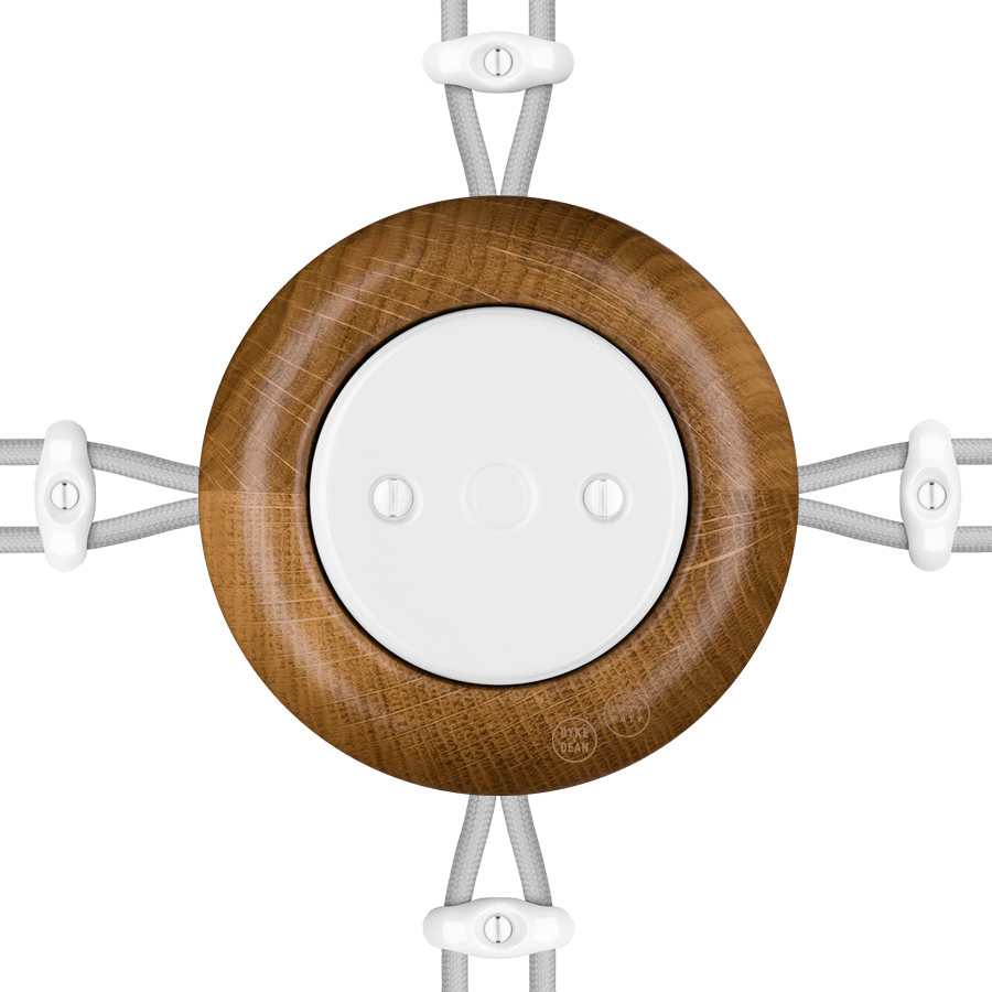 WOODEN PORCELAIN SURFACE MOUNTED ROBUS JUNCTION BOX - DYKE & DEAN