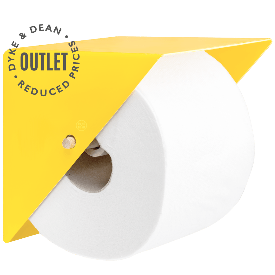 YELLOW TRIANGLE WALL TOILET ROLL HOLDER OUTLET - DYKE & DEAN