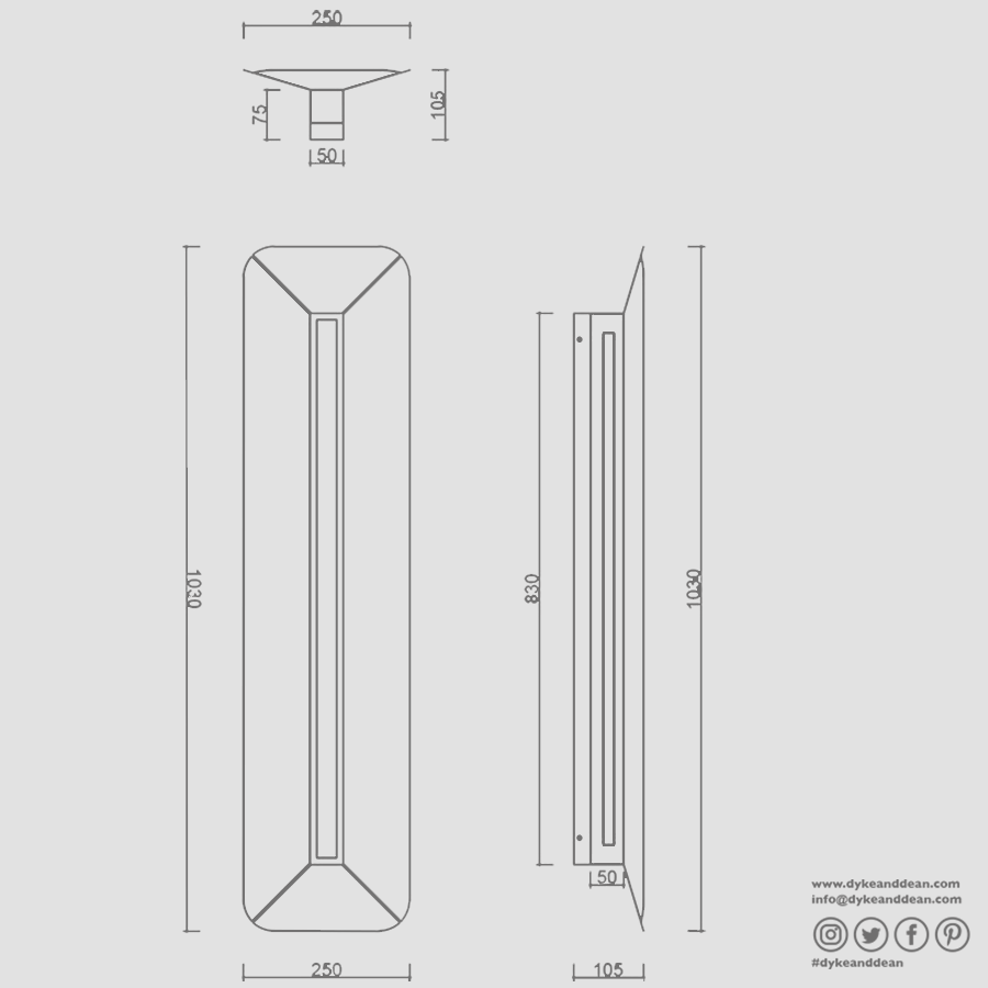 YOTTSU WALL STRIP LAMP SHADE LIGHT LONG - DYKE & DEAN