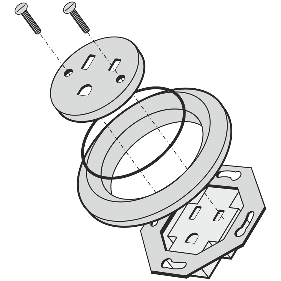 PORCELAIN WALL SOCKET GREY USA 15 AMP - PORCELAIN WALL SOCKETS - DYKE & DEAN  - Homewares | Lighting | Modern Home Furnishings