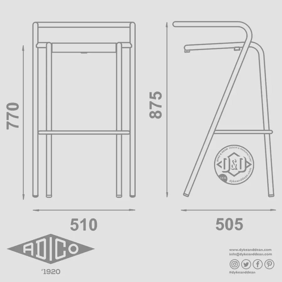 ADICO 5008-B STOOL WOOD - DYKE & DEAN