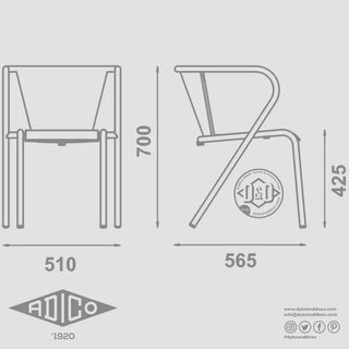 ADICO 5008 CHAIR SLATTED WOOD SEAT - DYKE & DEAN