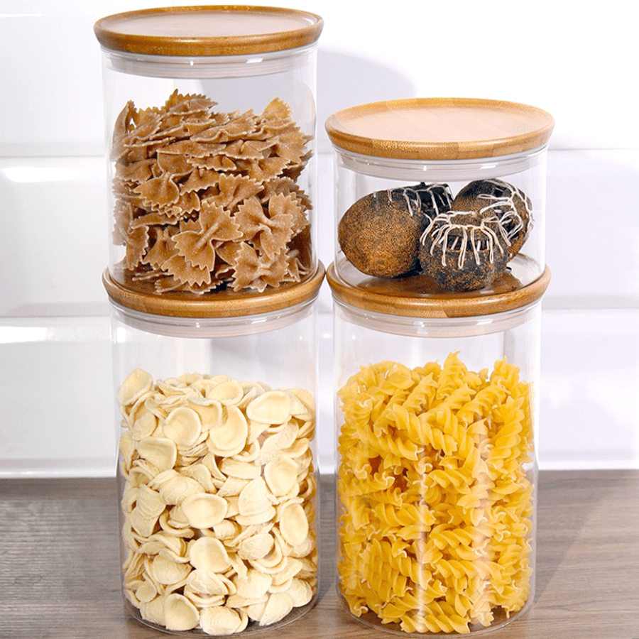 BAMBOO STACKING STORAGE JAR 1200ml - DYKE & DEAN