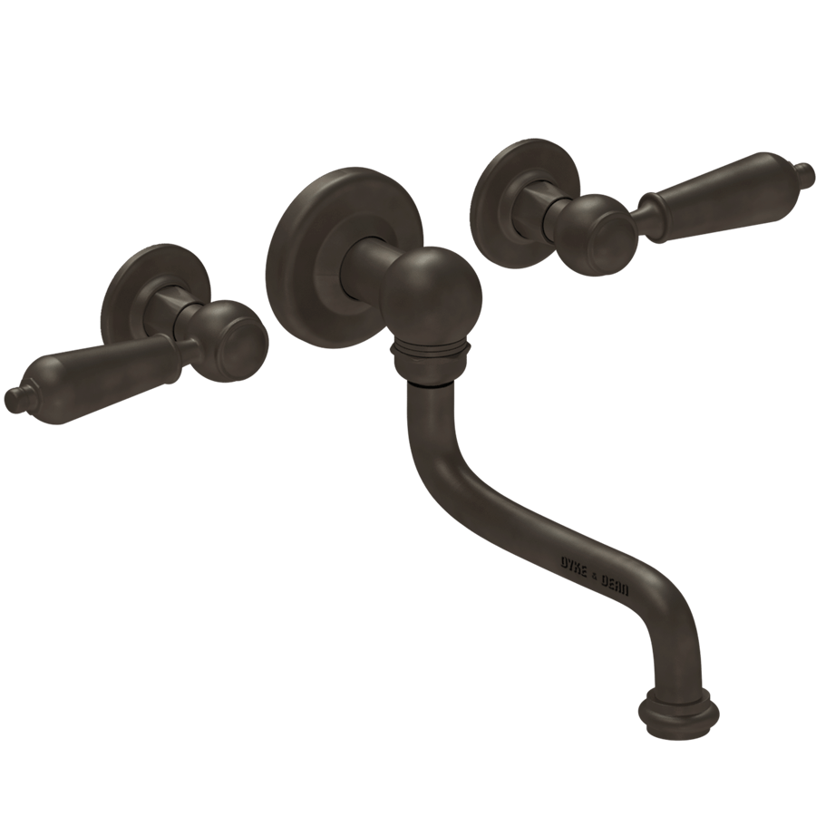 BASIN DROP ARM METAL LEVER HANDLE TAPS - DYKE & DEAN