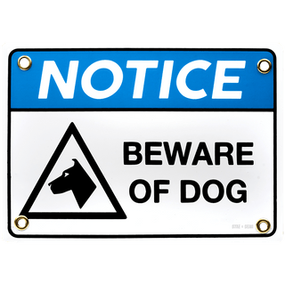 BEWARE OF THE DOG ENAMEL SIGN - DYKE & DEAN