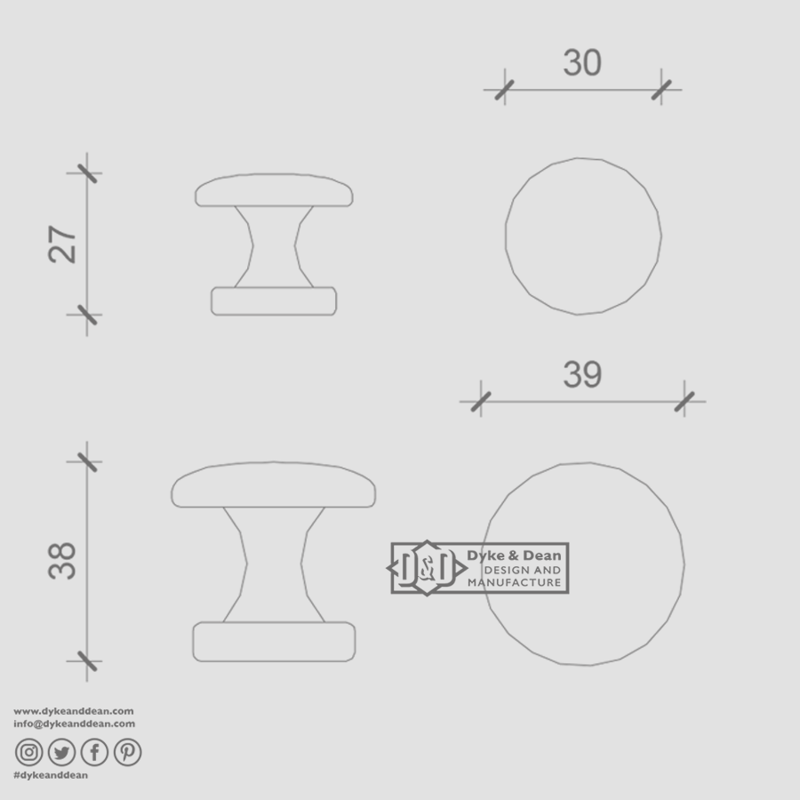 BLACK BAKELITE CUPBOARD DOOR KNOB - DYKE & DEAN