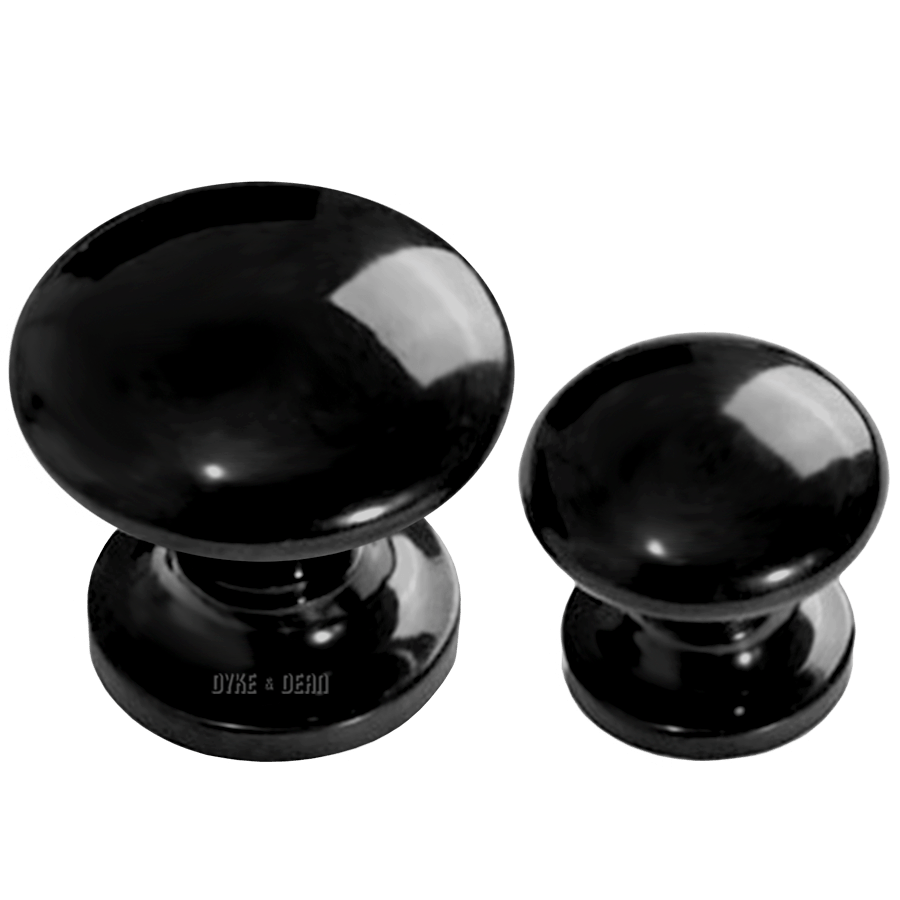 BLACK BAKELITE CUPBOARD DOOR KNOB - DYKE & DEAN