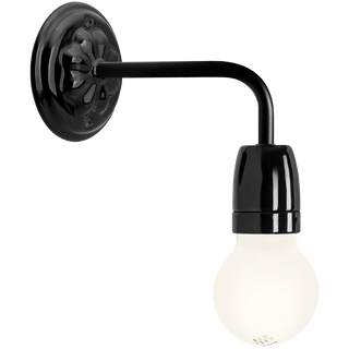 BLACK CERAMIC 90° DEGREE WALL LIGHT - DYKE & DEAN