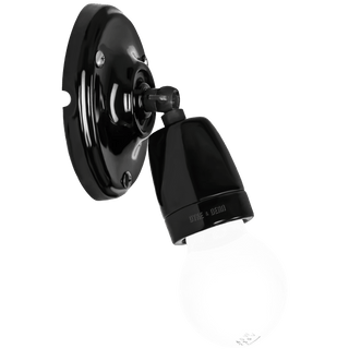 BLACK CERAMIC ADJUSTABLE WALL LIGHT - DYKE & DEAN