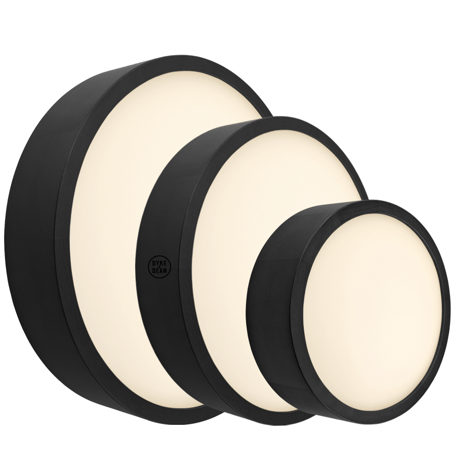 BLACK WOOD DISC WALL LIGHT - WALL LIGHTS - DYKE & DEAN  - Homewares | Lighting | Modern Home Furnishings