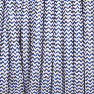 BLUE & WHITE ZIG ZAG SOLID FABRIC CABLE - FABRIC CABLE - DYKE & DEAN  - Homewares | Lighting | Modern Home Furnishings