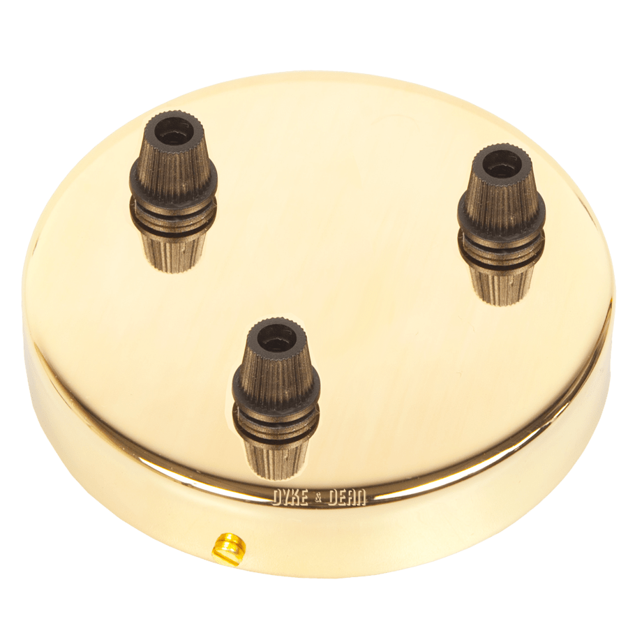 BRASS 3 WAY CEILING ROSE - DYKE & DEAN