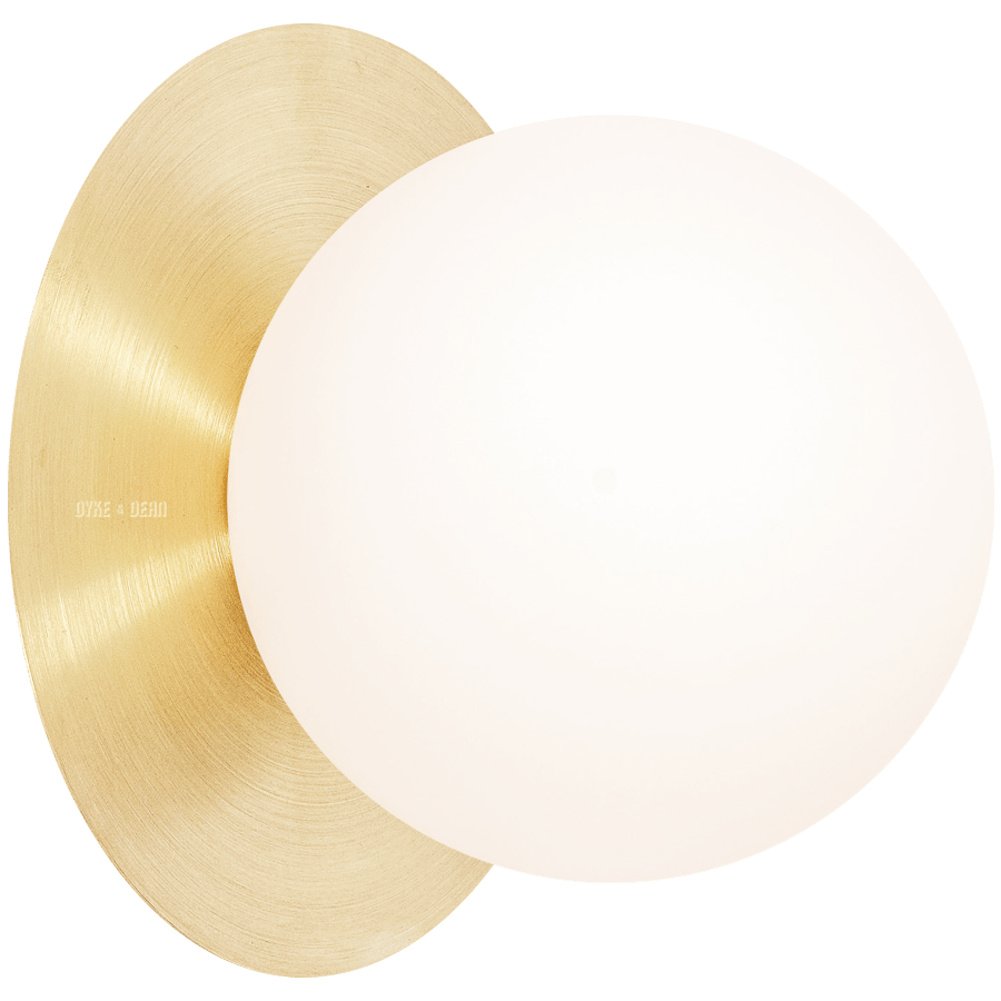 BRASS DISC GLOBE WALL LIGHT - DYKE & DEAN
