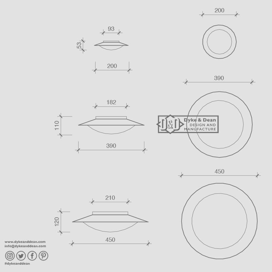 BRASS GLOBE REFLECTOR LAMP 200mm - DYKE & DEAN