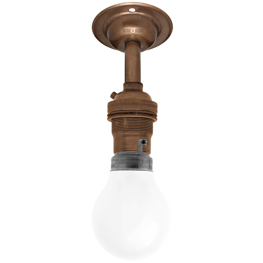 BRONZE EFFECT FIXED EXTENDED BAYONET WALL BULB HOLDER - DYKE & DEAN