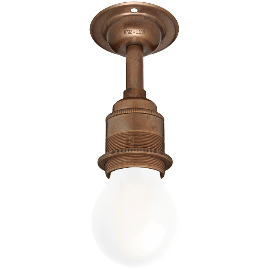 BRONZE EFFECT FIXED EXTENDED E27 WALL BULB HOLDER - DYKE & DEAN