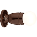 BROWN FIXED STUBBY CERAMIC LAMP - DYKE & DEAN