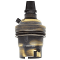 BRUSHED BRASS BAYONET GRIP BULB HOLDER - DYKE & DEAN