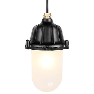 CAST LANTERN FROSTED PENDANT BLACK - DYKE & DEAN