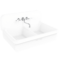 CERAMIC DOUBLE SPLASH BACK SINK - DYKE & DEAN