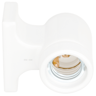 CERAMIC DROP ARM WALL FITTING WHITE - DYKE & DEAN