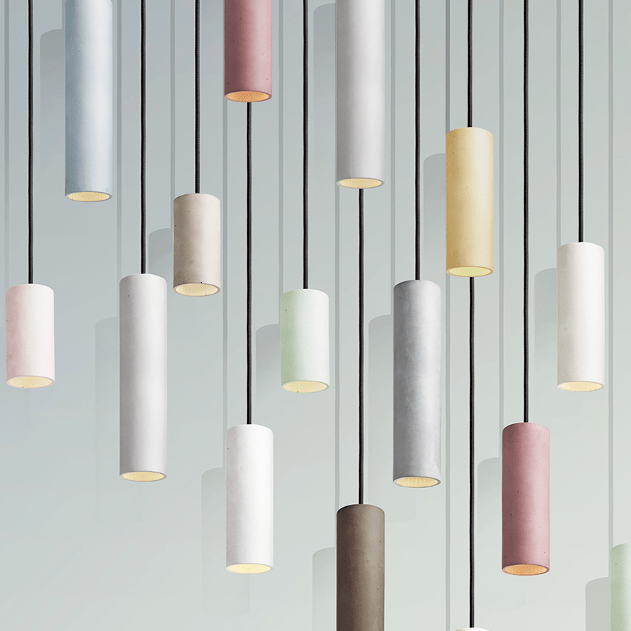 CONCRETE CYLINDER PENDANTS SHORT - DYKE & DEAN