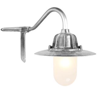 CORNER SWAN NECK SHADED FROSTED LANTERN - DYKE & DEAN