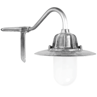 CORNER SWAN NECK SHADED FROSTED LANTERN - DYKE & DEAN