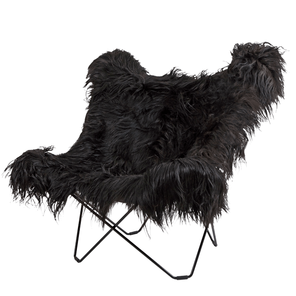 CUERO BUTTERFLY CHAIR LONG BLACK SHEEPSKIN - DYKE & DEAN