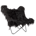 CUERO BUTTERFLY CHAIR LONG BLACK SHEEPSKIN - DYKE & DEAN