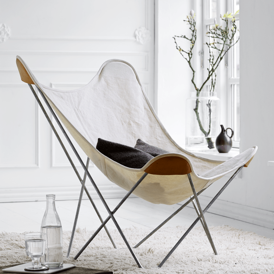 CUERO BUTTERFLY CHAIR NATURAL CANVAS - DYKE & DEAN