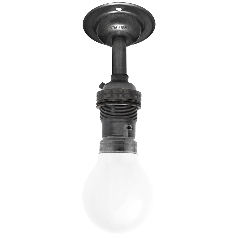 DARK BRASS FIXED EXTENDED BAYONET WALL BULB HOLDER - DYKE & DEAN