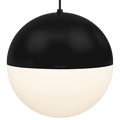 DOME CAPPED OPAL GLOBE PENDANT BLACK 500MM - DYKE & DEAN