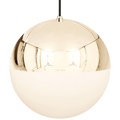 DOME CAPPED OPAL GLOBE PENDANT BRASS 400MM - DYKE & DEAN