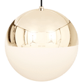 DOME CAPPED OPAL GLOBE PENDANT BRASS 500MM - DYKE & DEAN
