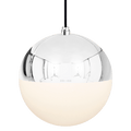 DOME CAPPED OPAL GLOBE PENDANT CHROME 200MM - DYKE & DEAN