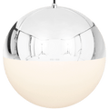DOME CAPPED OPAL GLOBE PENDANT CHROME 600MM - DYKE & DEAN