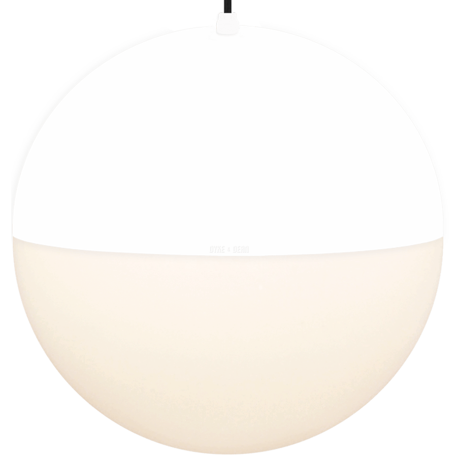 DOME CAPPED OPAL GLOBE PENDANT WHITE 600MM - DYKE & DEAN