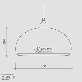 DOME OPALINE RETRACTABLE CORD LIGHT MEDIUM - DYKE & DEAN