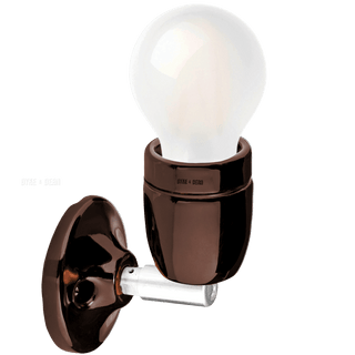 DYKE & DEAN BROWN CERAMIC LAMP CHROME ELBOW - DYKE & DEAN