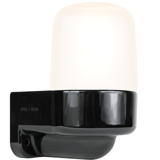 E27 BLACK CERAMIC WALL LIGHT FROSTED - DYKE & DEAN