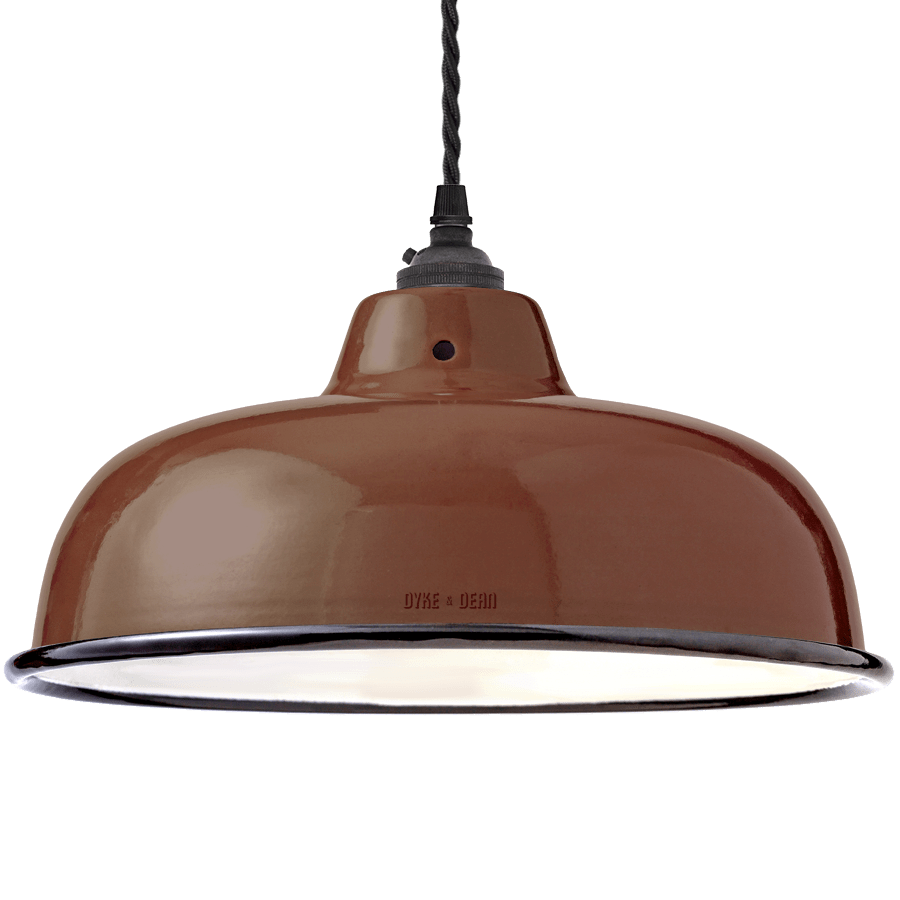 ENAMEL BROWN NECK VENT SHADE - DYKE & DEAN