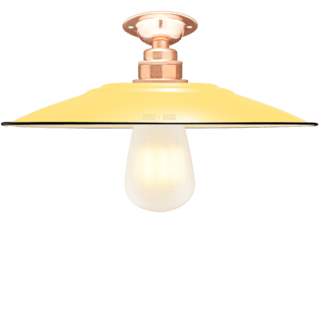 FIXED FLAT CUSTARD ENAMEL SHADE - DYKE & DEAN