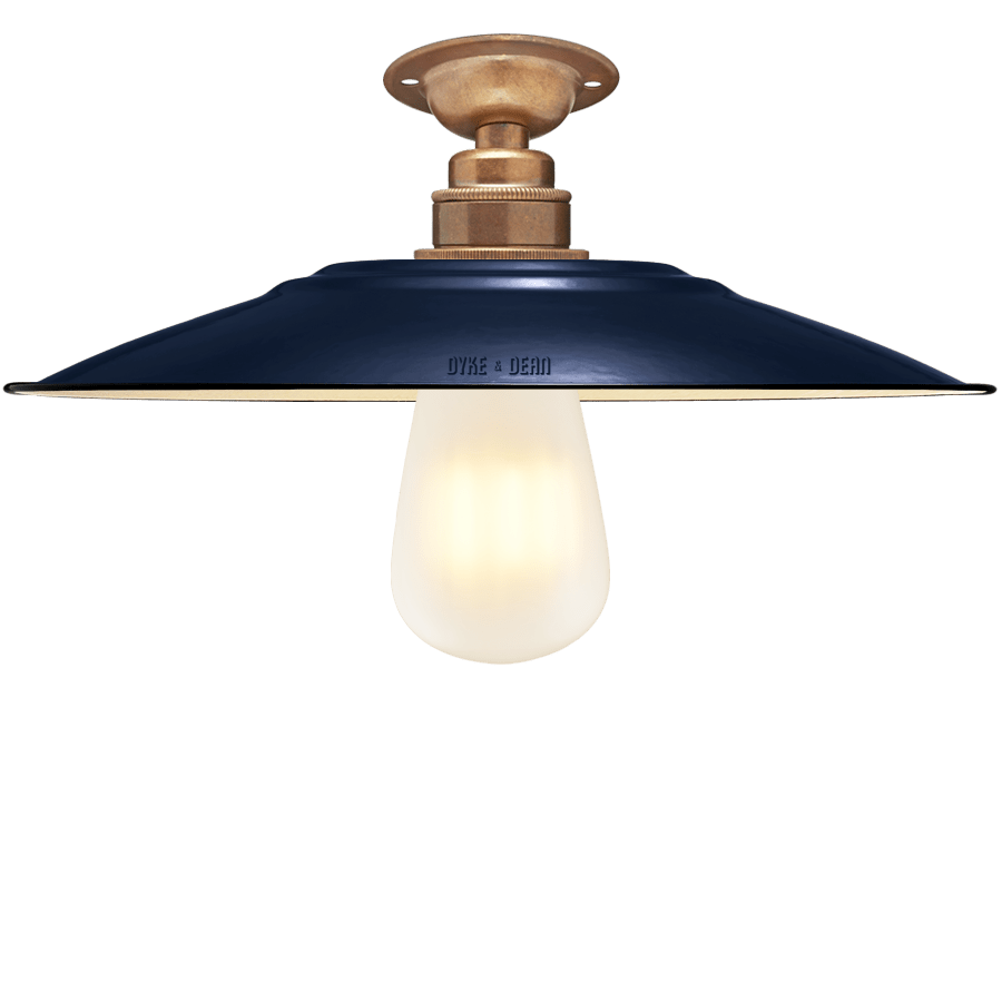 FIXED FLAT NAVY ENAMEL SHADE - DYKE & DEAN