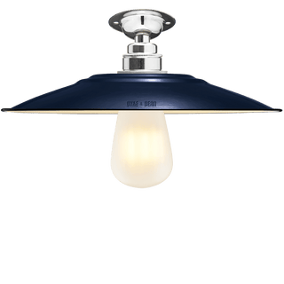 FIXED FLAT NAVY ENAMEL SHADE - DYKE & DEAN