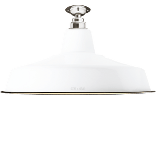 FIXED LARGE WHITE ENAMEL SHADE - DYKE & DEAN