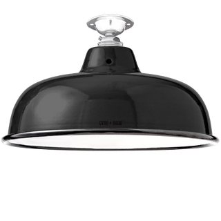 FIXED NECK VENT BLACK ENAMEL SHADE - DYKE & DEAN