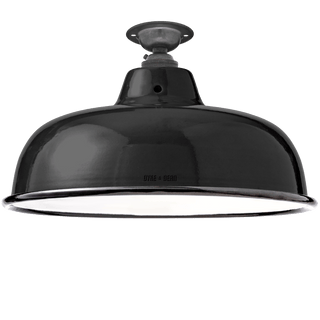 FIXED NECK VENT BLACK ENAMEL SHADE - DYKE & DEAN
