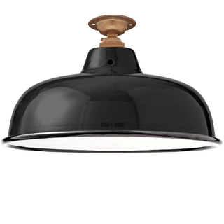 FIXED NECK VENT BLACK ENAMEL SHADE - DYKE & DEAN