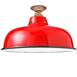 FIXED NECK VENT RED ENAMEL SHADE - DYKE & DEAN